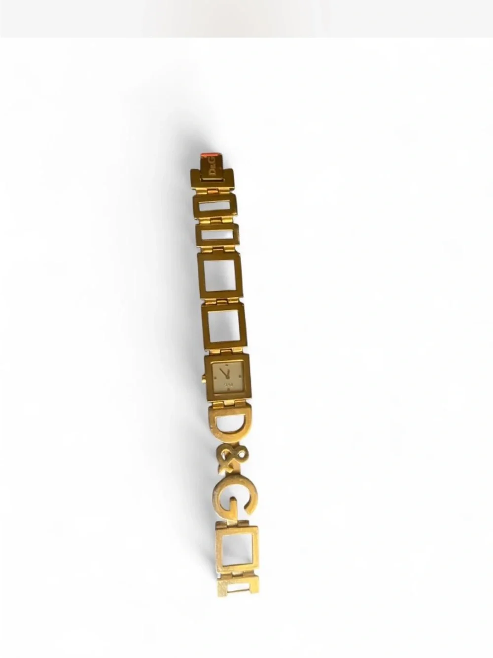 Vintage D&G Dolce & Gabbana Gold Shout Chain Link Watch DWO290